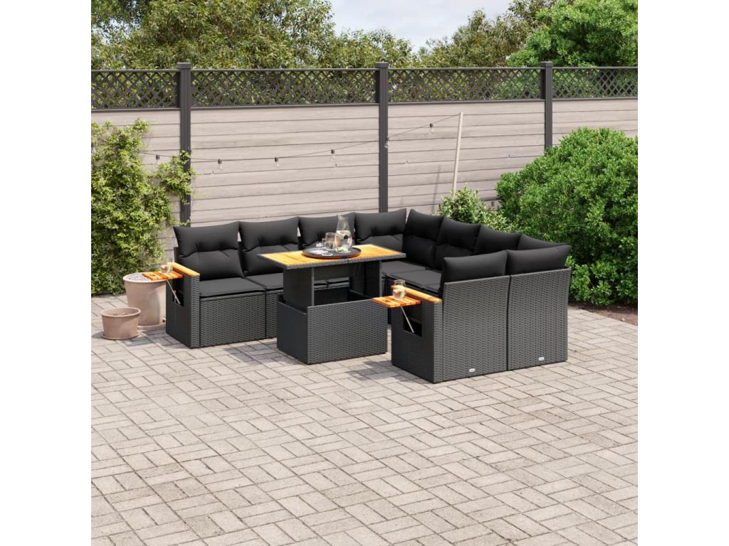 Black Woven Resin Wicker Outdoor Furniture Set - dlz1766576141794
