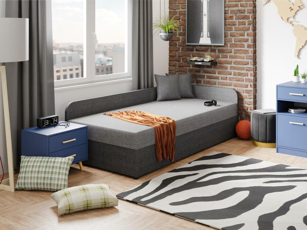 Gray Bed, 95 x 205 x 60 cm