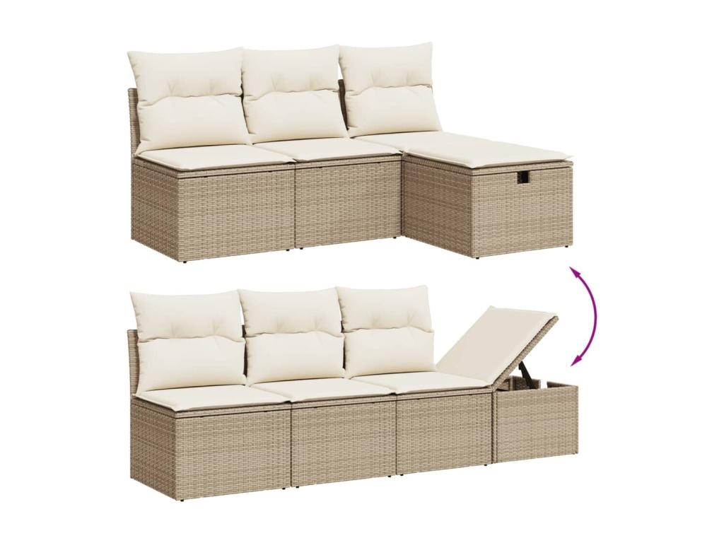 Beige Woven Resin Wicker Outdoor Furniture Set - dlz1766576271238