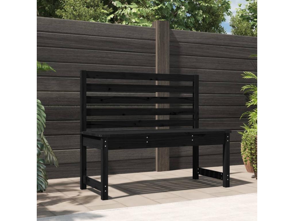 Black Solid Wood Bench
