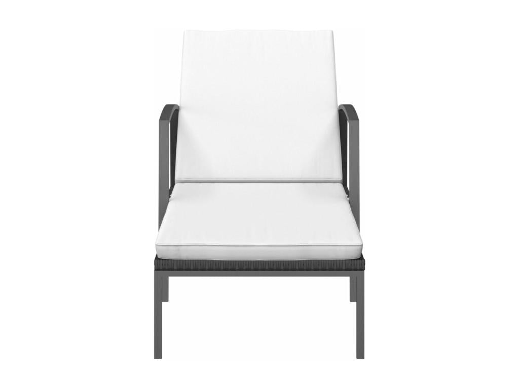 Black Chaise Lounge, 195 x 60 x 53 cm