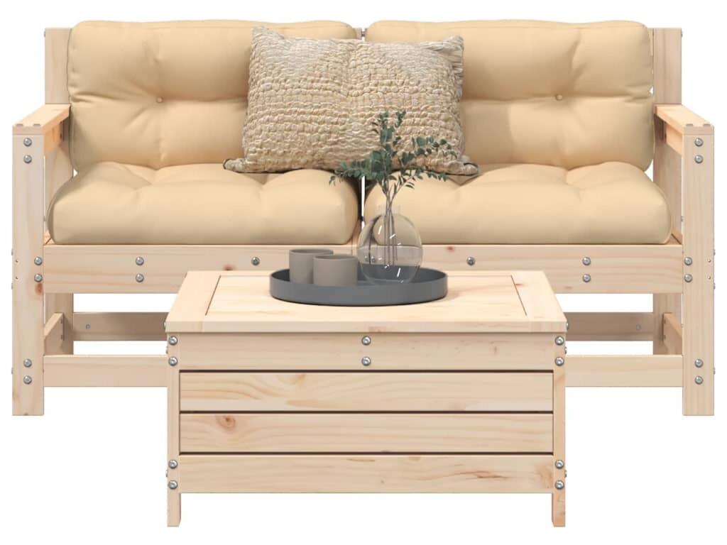 Brown Pine Wood Outdoor Furniture Set - dlz1766575996709