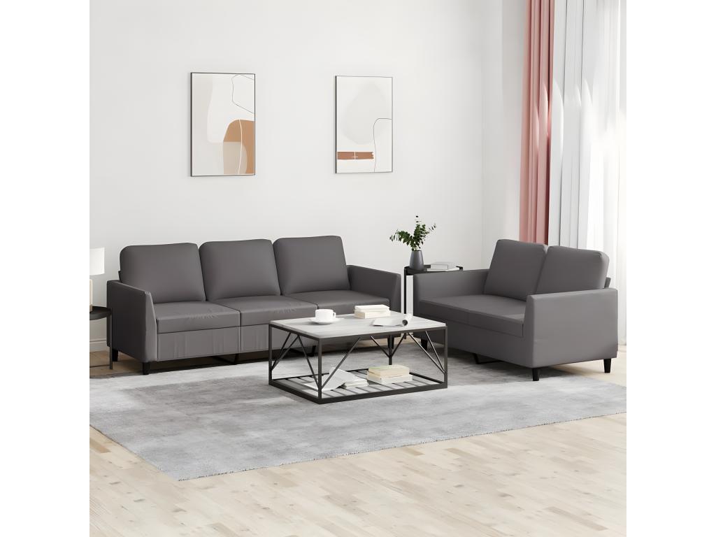 Gray Faux Leather Home Furniture - dlz1766576339951