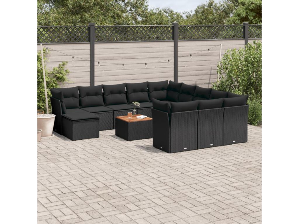 Black Woven Resin Wicker Outdoor Furniture Set - dlz1766576374991