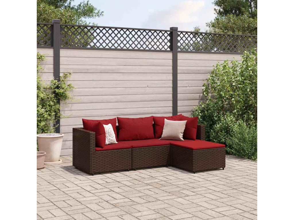 Brown Woven Resin Wicker Outdoor Furniture Set - dlz1766576183895