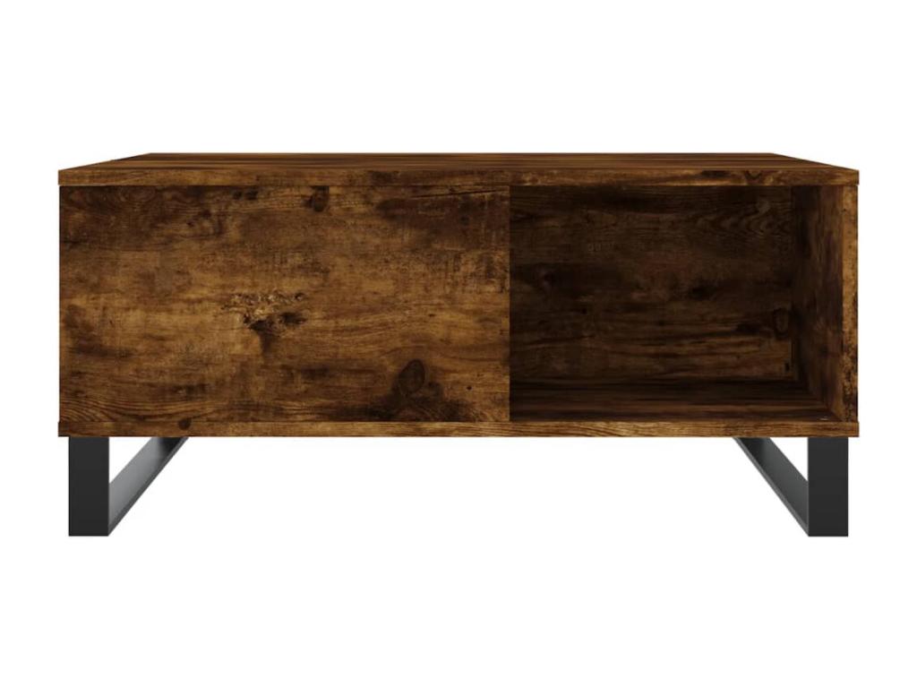 Brown Engineered Wood Coffee Table, 80 x 80 x 36.5 cm