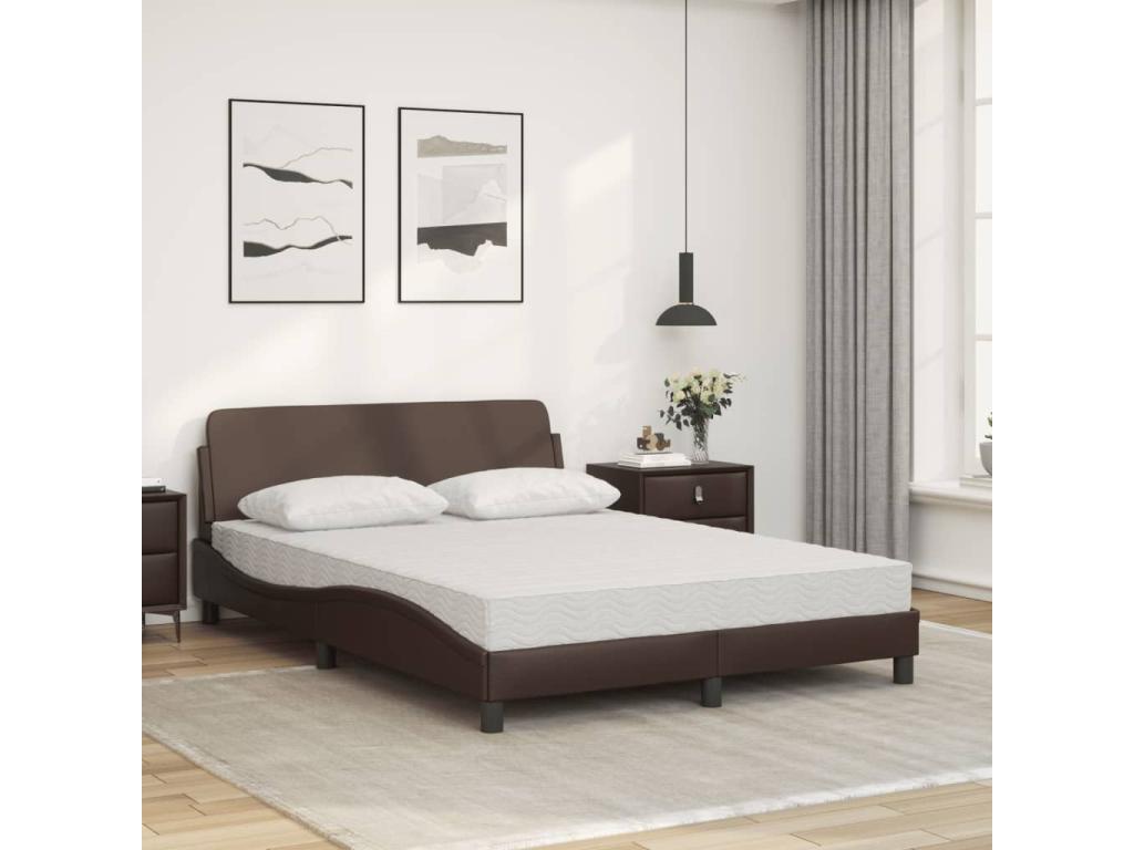 Brown Faux Leather Mattress, 140 x 200 cm