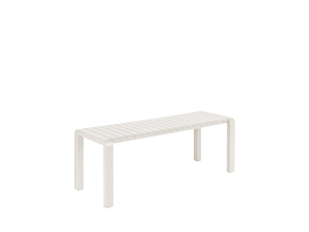 Beige Metal Bench, 129.5 x 45 cm