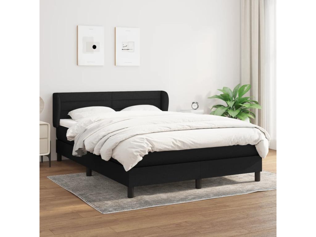 Black Fabric Mattress, 140 x 200 cm