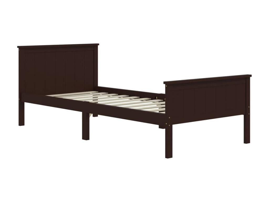 Brown Pine Wood Bed Frame, 100 x 200 cm
