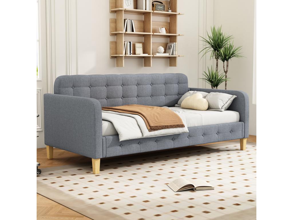 Gray Bed Frame, 90 x 200 cm