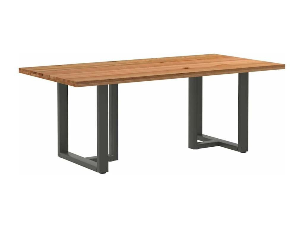 Brown Oak Wood Dining Table - dlz1766576268274