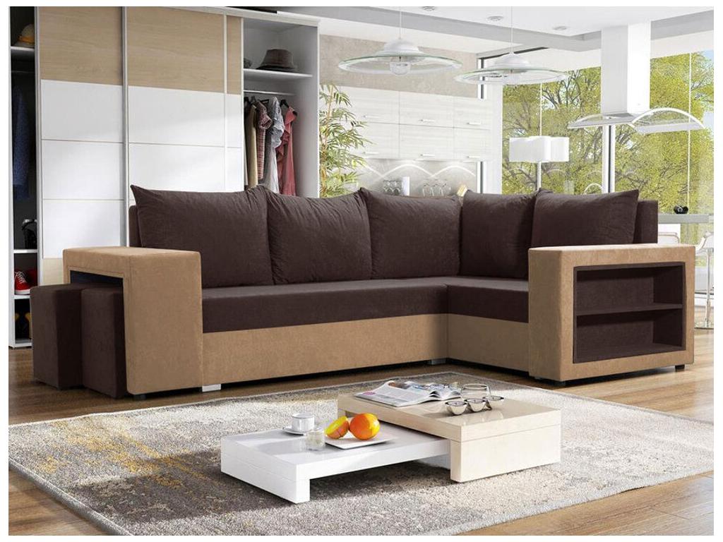 Brown Sofa, 250 x 162 x 85 cm