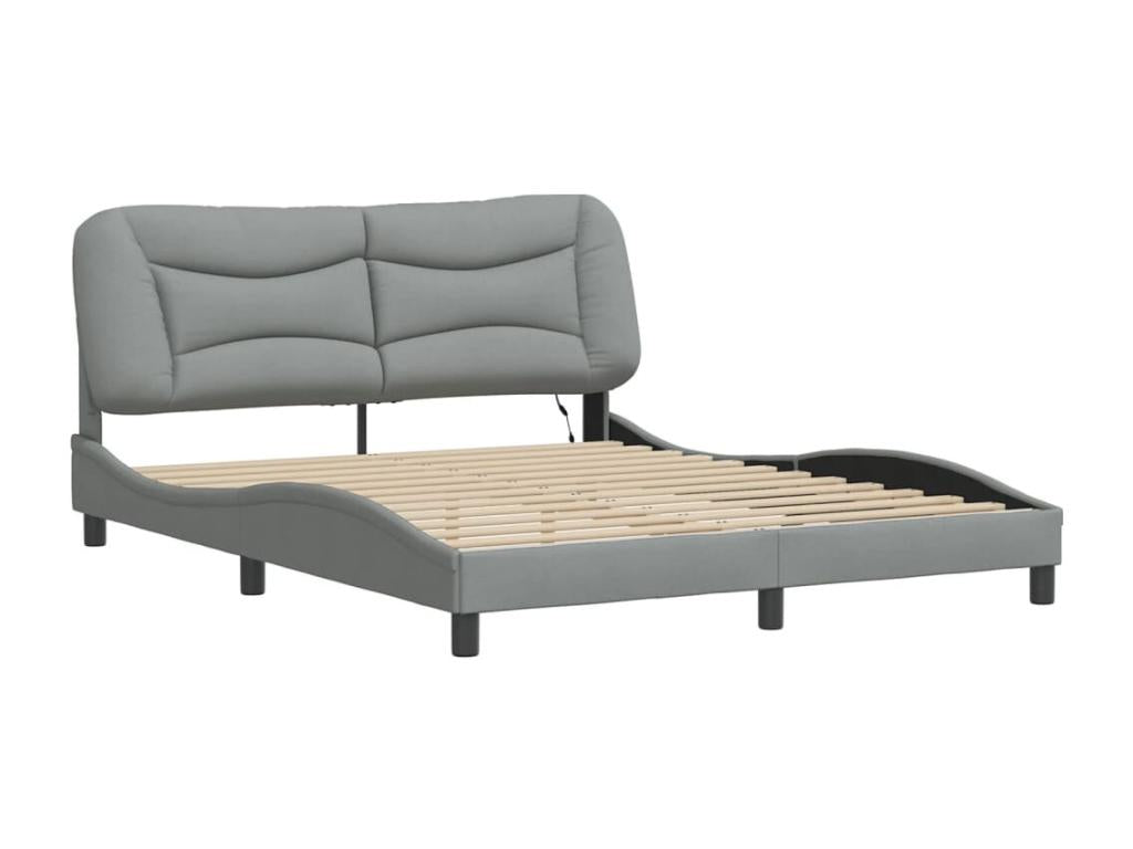 Gray Fabric Bed Frame, 160 x 200 cm