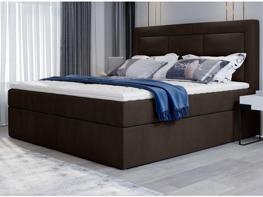 Brown Velvet Bed, 160 x 200 cm