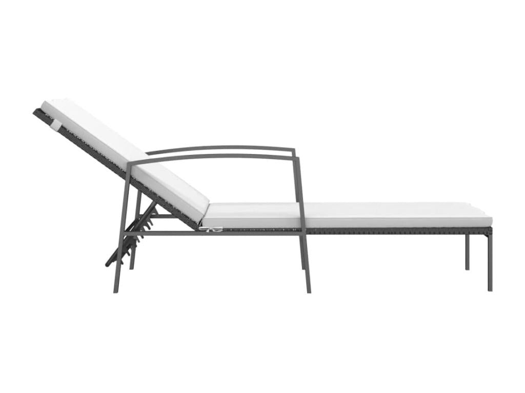 Black Chaise Lounge, 195 x 60 x 53 cm