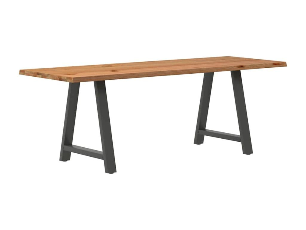 Brown Oak Wood Dining Table