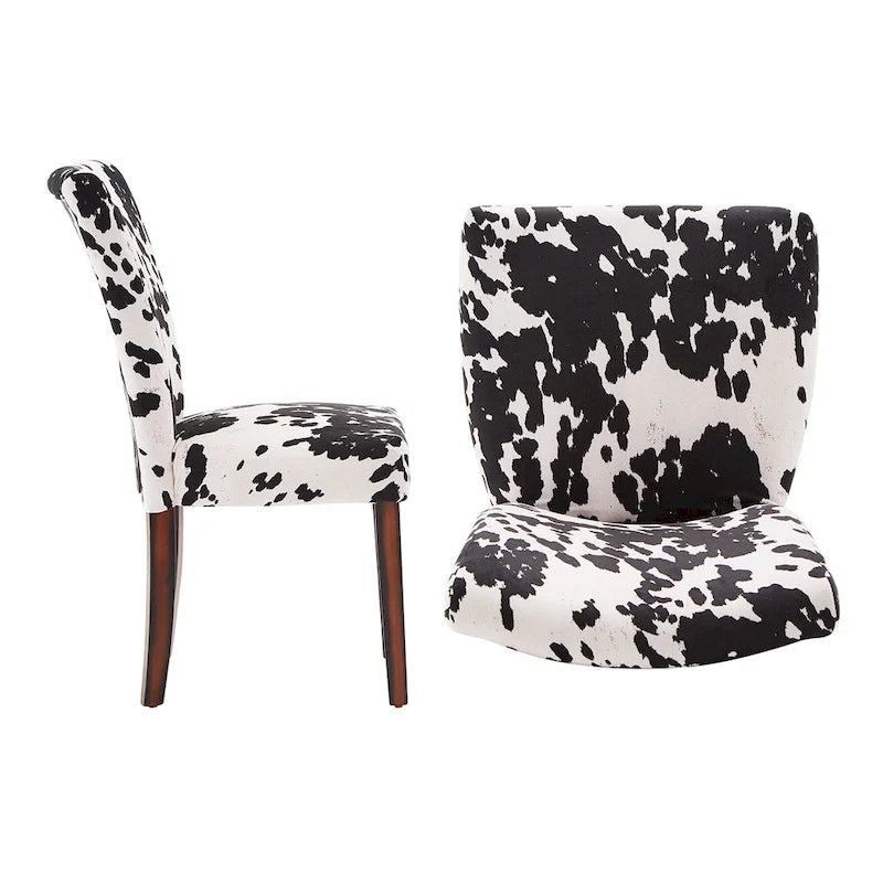 Dinant Cowhide Parsons Dining Chairs (Set of 2)