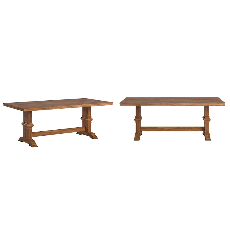 Ronda Two-Tone Rectangular Solid Wood Top Dining Table