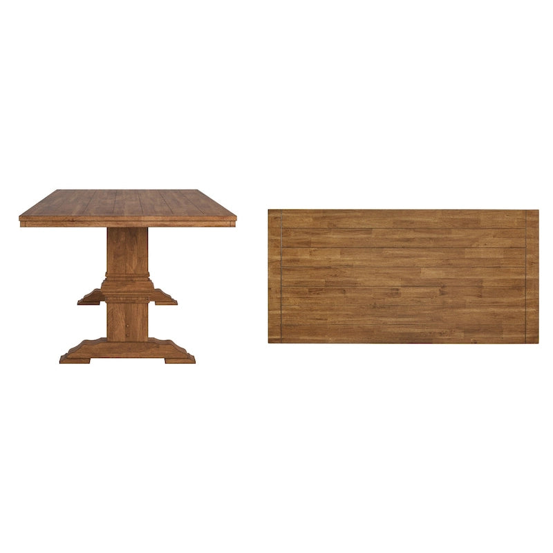 Ronda Two-Tone Rectangular Solid Wood Top Dining Table