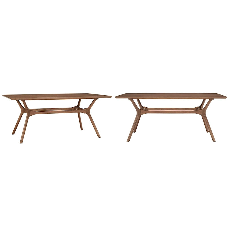 Sylvestria Mid-Century Walnut Finish Rectangular Dining Table