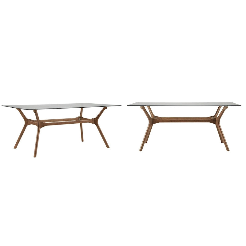 Sylvestria Mid-Century Walnut Finish Rectangular Dining Table