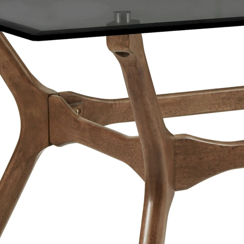 Sylvestria Mid-Century Walnut Finish Rectangular Dining Table