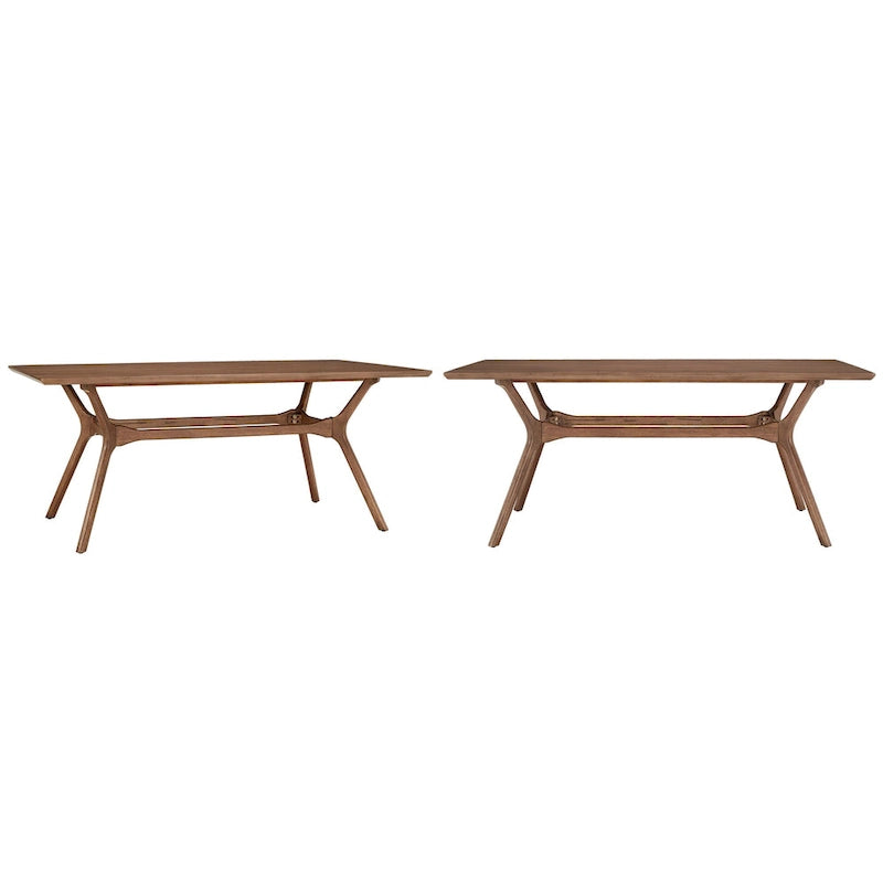 Sylvestria Mid-Century Walnut Finish Rectangular Dining Table