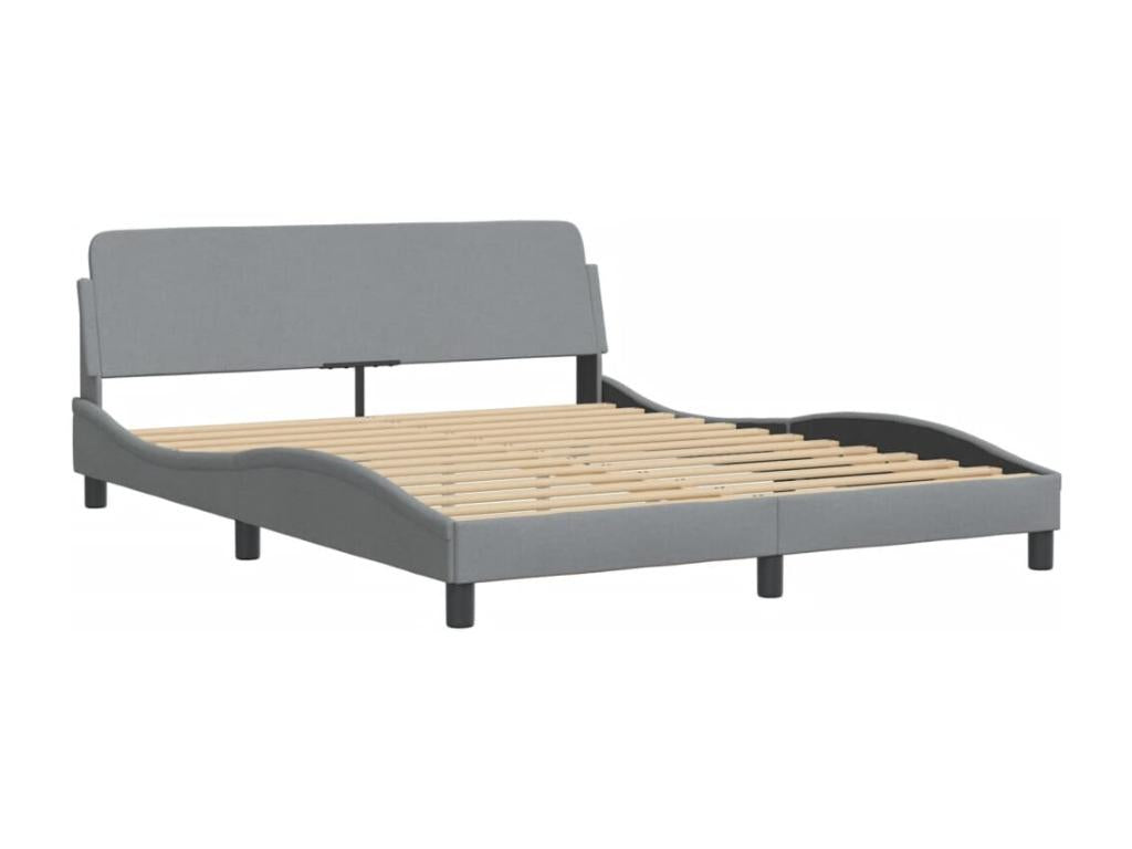 Gray Fabric Bed Frame, 160 x 200 cm