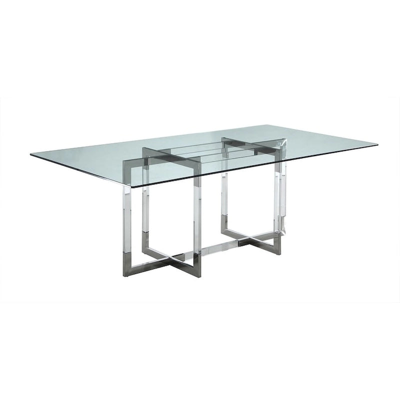 Somette Amanda 72  Dining Table with Floating Acrylic Base - 42 x 72 