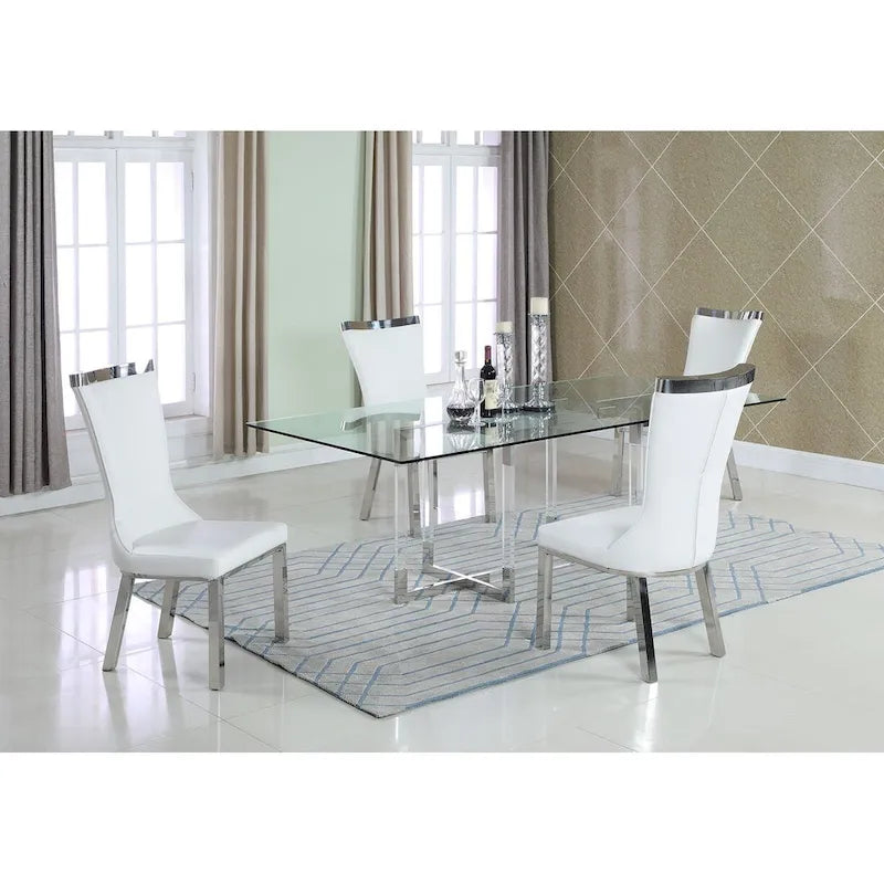 Somette Amanda 72  Dining Table with Floating Acrylic Base - 42 x 72