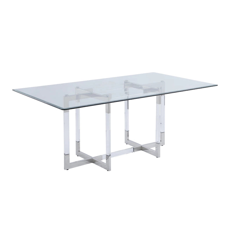 Somette Amanda 72  Dining Table with Floating Acrylic Base - 42 x 72