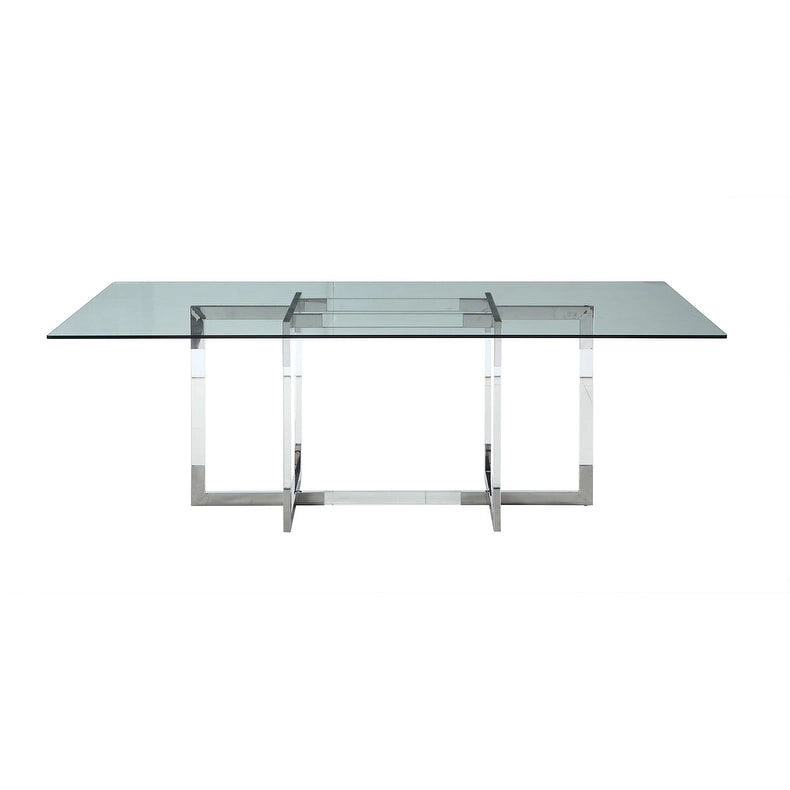 Somette Amanda 72  Dining Table with Floating Acrylic Base - 42 x 72