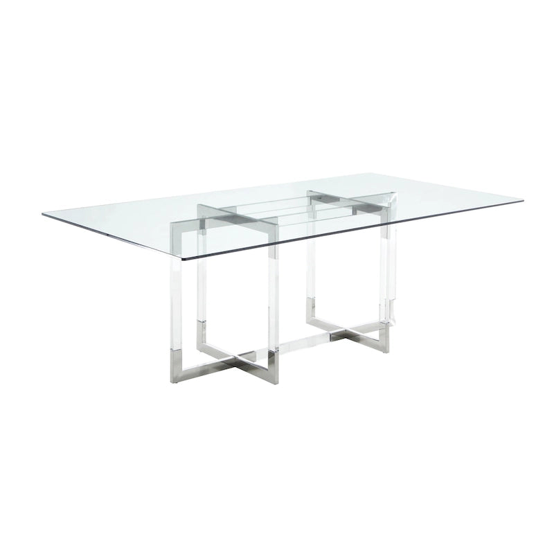 Somette Amanda 72  Dining Table with Floating Acrylic Base - 42 x 72