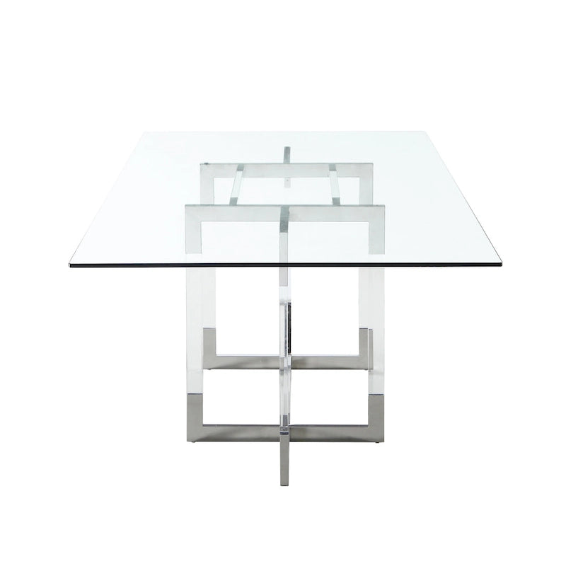 Somette Amanda 72  Dining Table with Floating Acrylic Base - 42 x 72