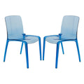 Stackable Acrylic Minimalist Plastic Dining Chair Modern Full Back Transparent Accent Side Chair for Kitchen Set of 2