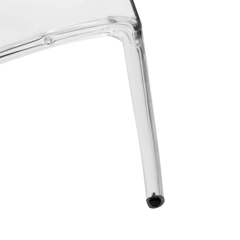 Stackable Acrylic Minimalist Plastic Dining Chair Modern Full Back Transparent Accent Side Chair for Kitchen Set of 2