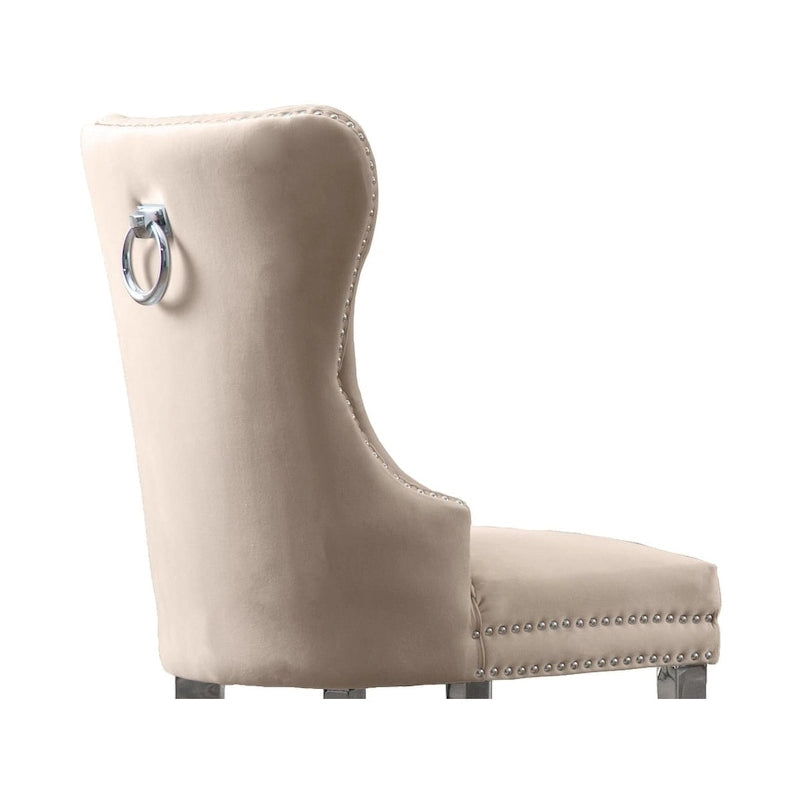 Best Quality Furniture 7-Piece Stainless Steel Nailhead Trim Dining Set