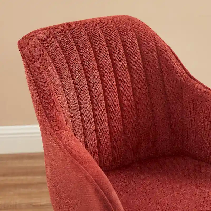 Art Leon Set of 2 Mid-century Swivel Dining Chairs with Wood Legs