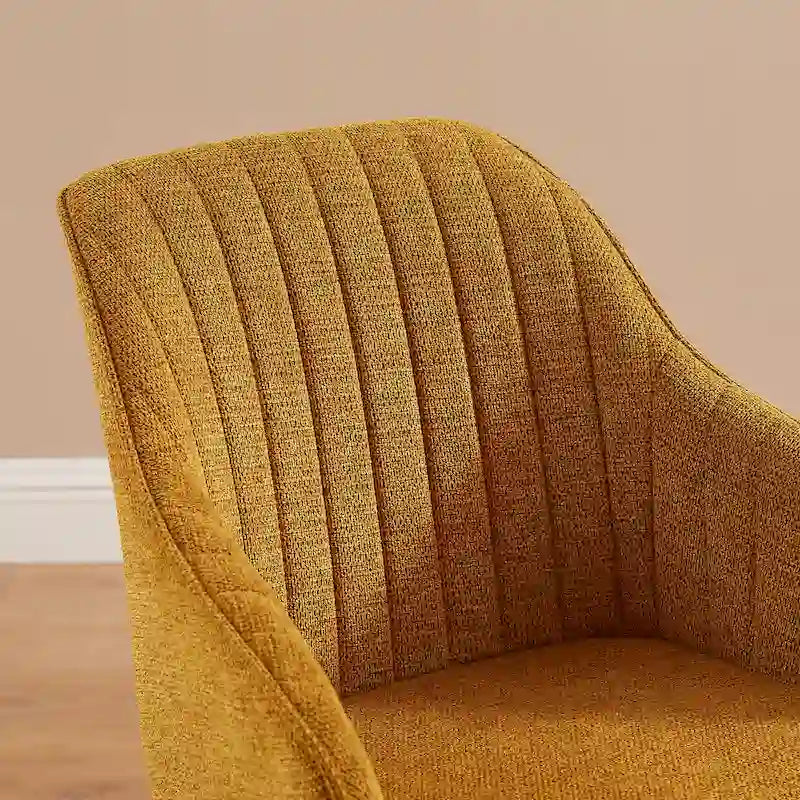 Art Leon Set of 2 Mid-century Swivel Dining Chairs with Wood Legs