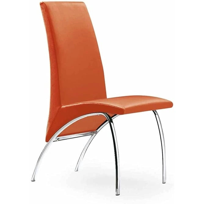 Hamil Leatherette Dining Chair with Chrome Legs Set of 2