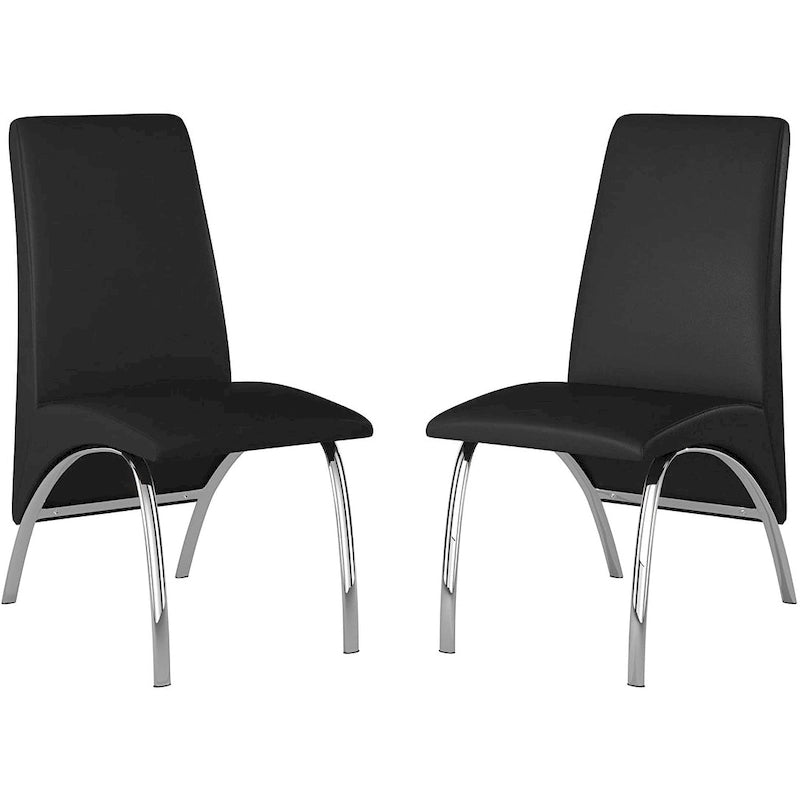 Hamil Leatherette Dining Chair with Chrome Legs Set of 2