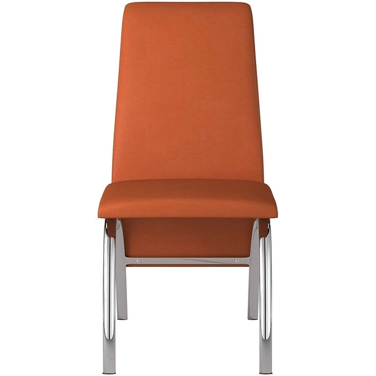 Hamil Leatherette Dining Chair with Chrome Legs Set of 2