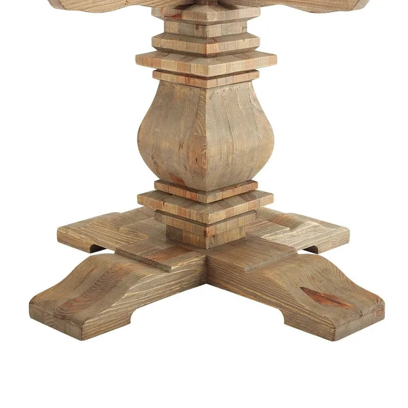 Column 59  Round Pine Wood Dining Table - Brown