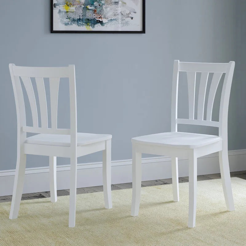 Set of 2 Dillon White Solid Wood Dining Chairs