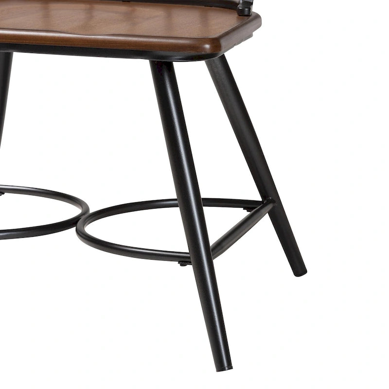 Carbon Loft Rudolph Industrial Metal and Wood Dining Chairs (Set of 2)