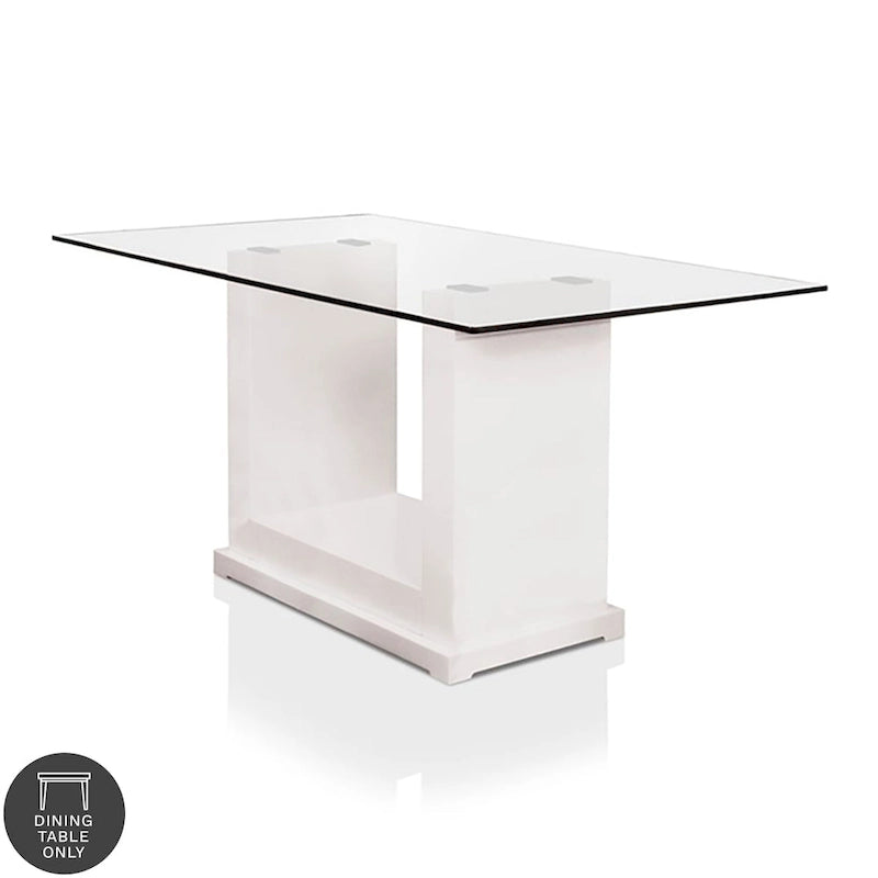 Furniture of America Jem 59  Contemporary White Wood Dining Table