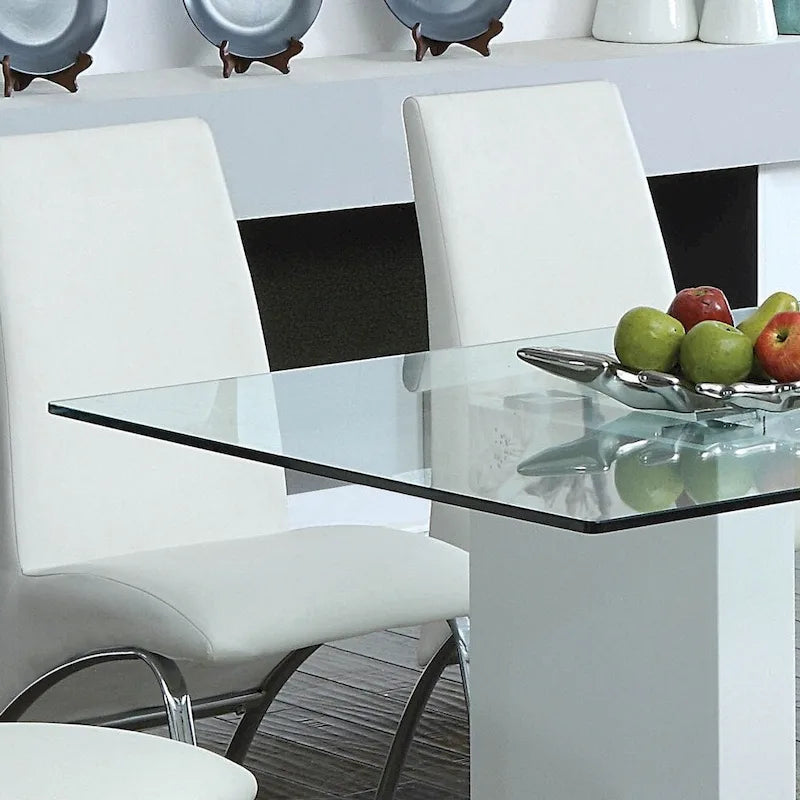 Furniture of America Jem 59  Contemporary White Wood Dining Table
