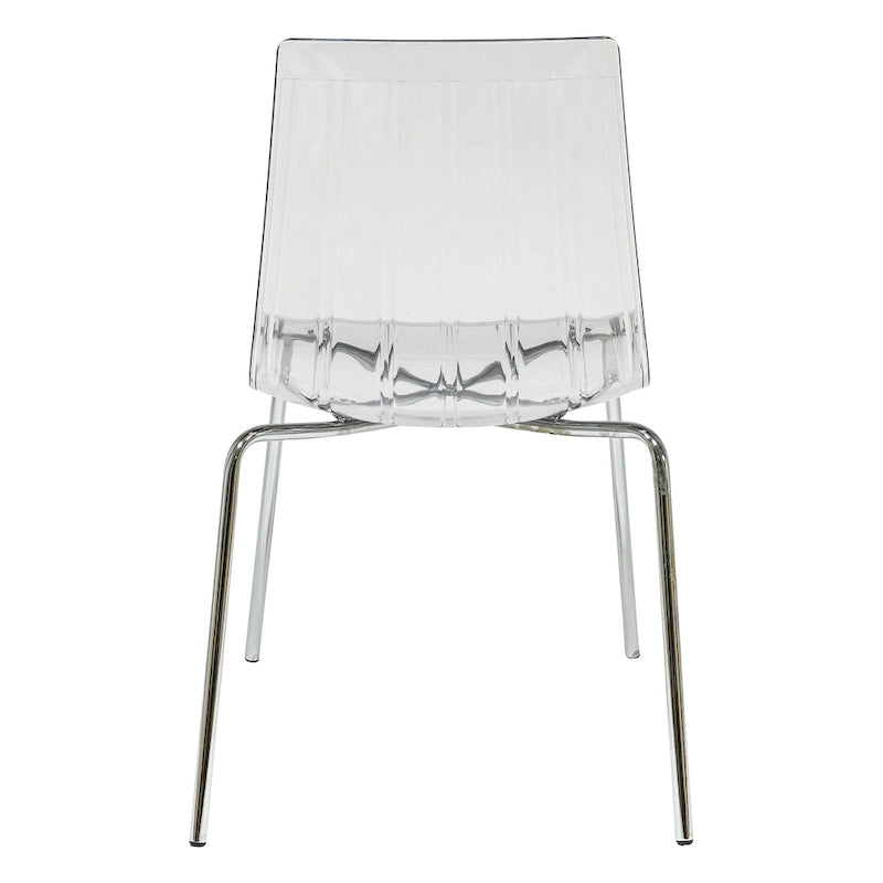 Ralph Acrylic Plastic Dining Chair Chrome Metal Legs Modern Transparent Accent Side Chair for Dining Room & Kitchen