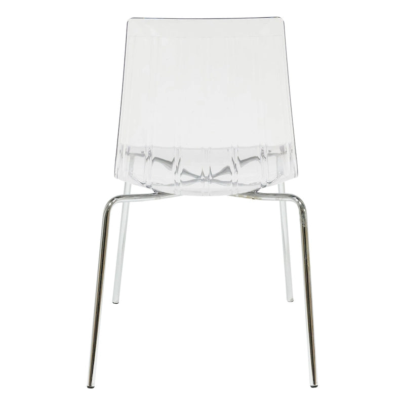 Ralph Acrylic Plastic Dining Chair Chrome Metal Legs Modern Transparent Accent Side Chair for Dining Room & Kitchen